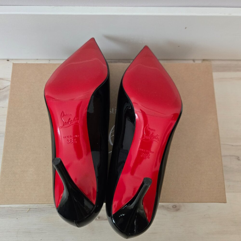 Christian Louboutin "Miss Z" 80mm Black Patent Pumps (38.5) - Picture 13 of 16